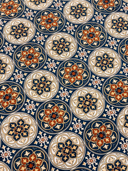 Bloomveil  3 Pcs King Size  Bed Sheet - Navy Palace