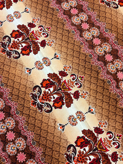 Bloomveil  3 Pcs King Size  Bed Sheet - Brown Rose