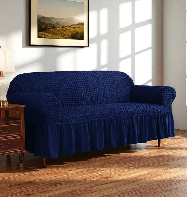 Ottoman Embrace Turkish Sofa Cover - Dark Blue