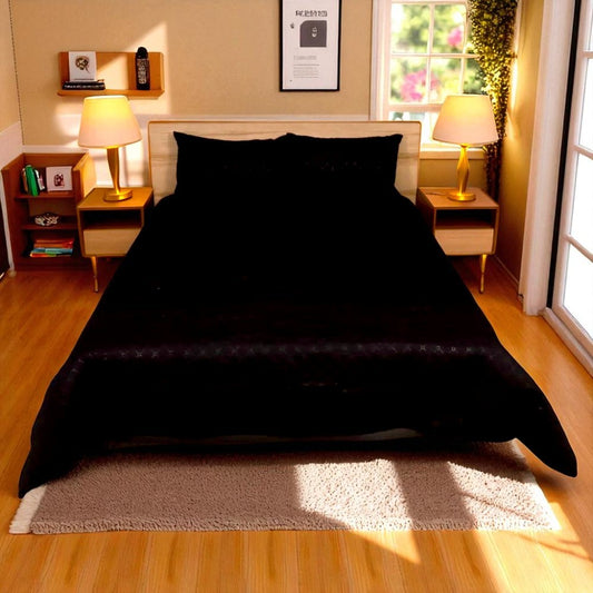Azure Drape Quilted Bedspread King Size - Black