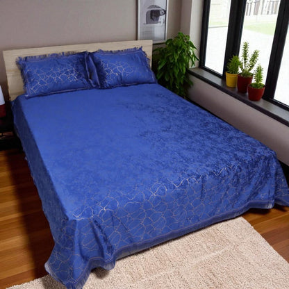 Haven Luxe 3 Pcs Set Bed Set King Size- Blue
