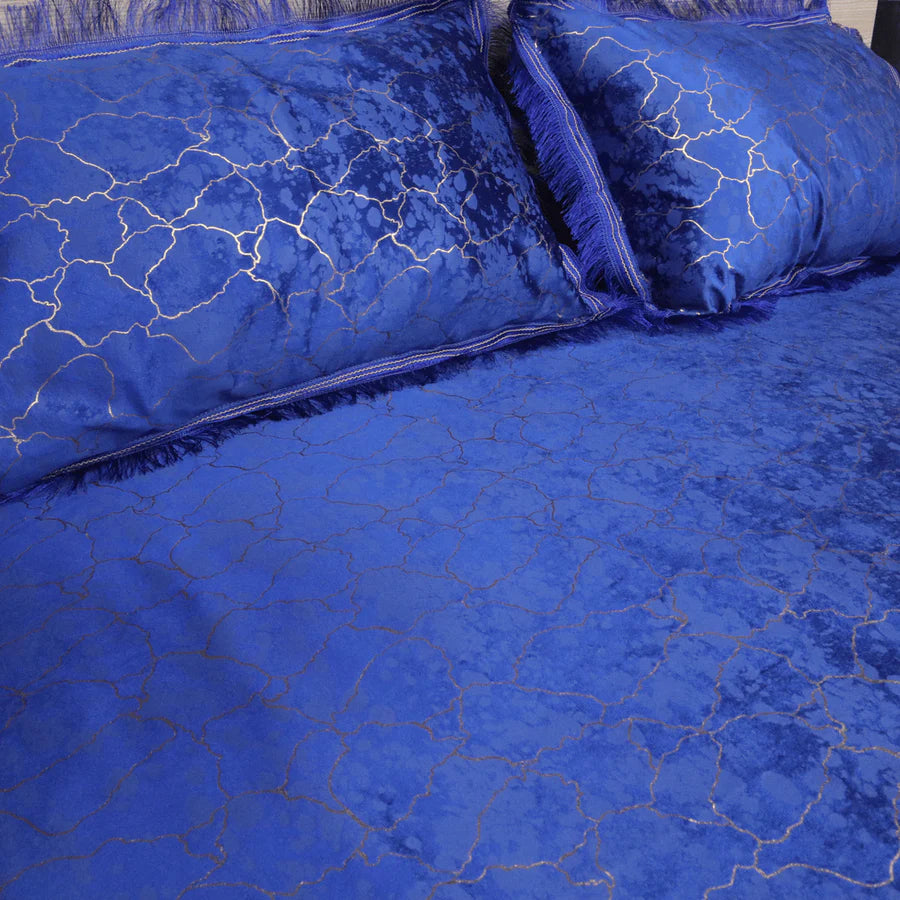 Haven Luxe 3 Pcs Set Bed Set King Size- Blue