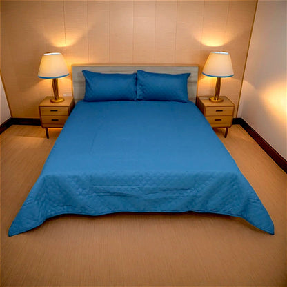 Azure Drape Quilted Bedspread King Size - Cobalt Blue