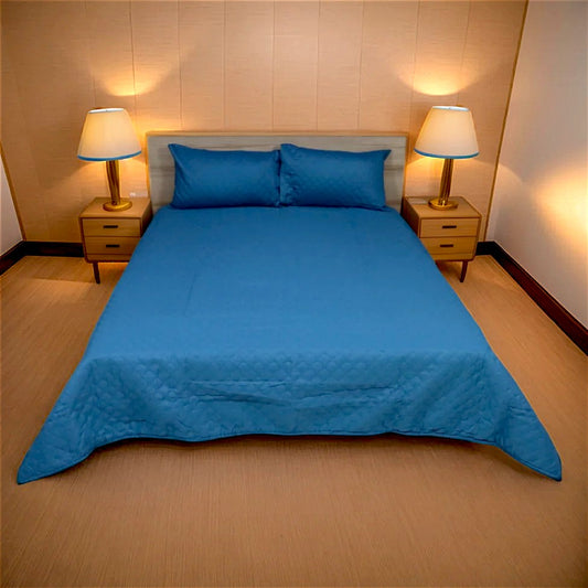 Azure Drape Quilted Bedspread King Size - Cobalt Blue