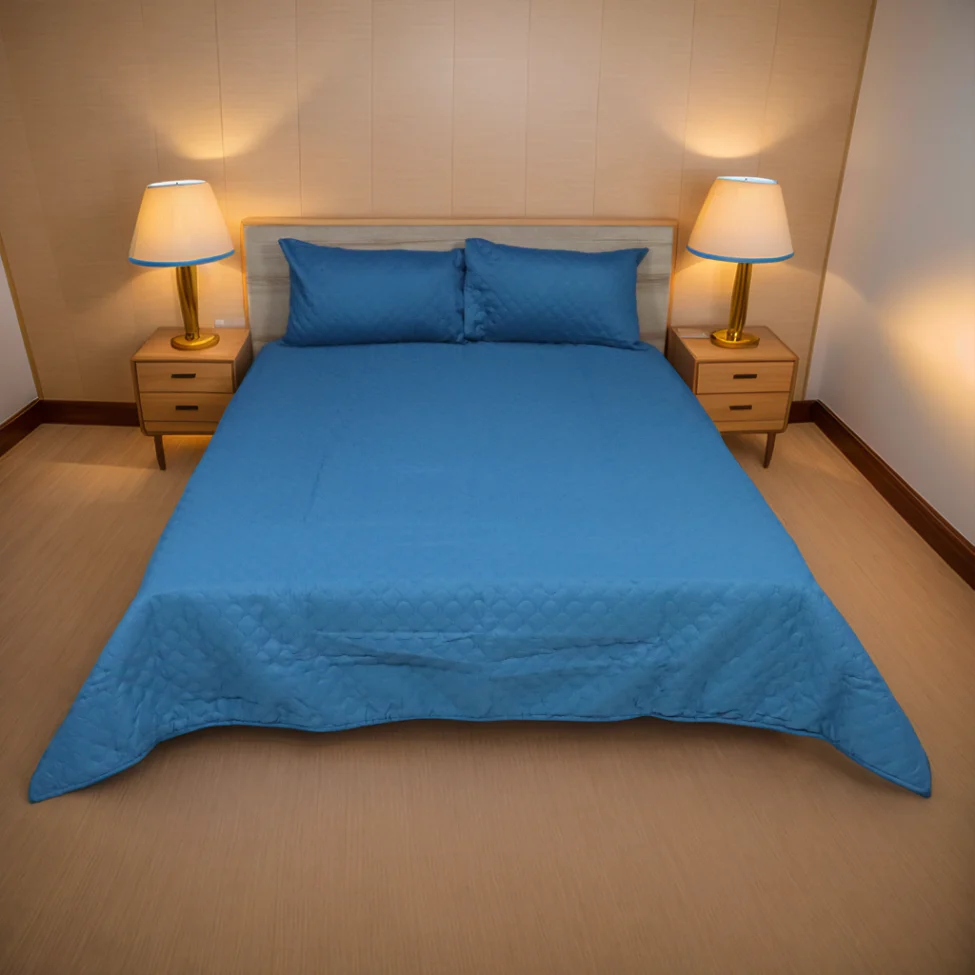 Azure Drape Quilted Bedspread King Size - Cobalt Blue