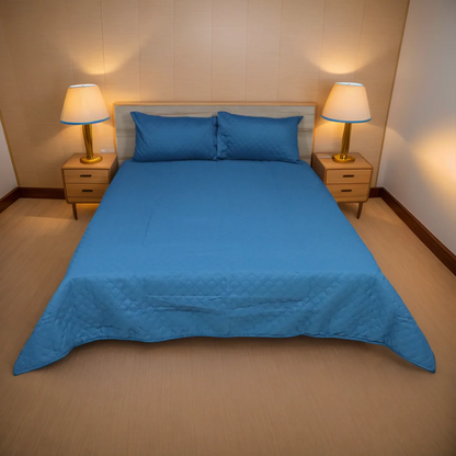 Azure Drape Quilted Bedspread King Size - Cobalt Blue