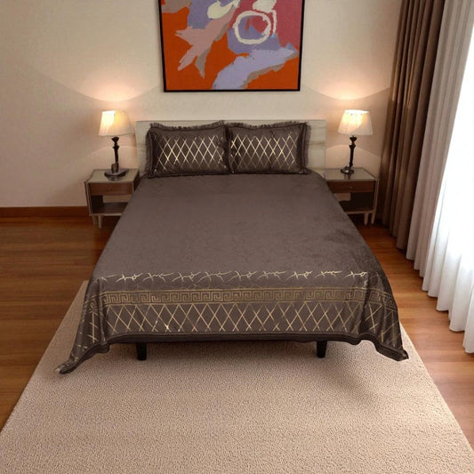 Haven Luxe 3 Pcs Bed Set King Size - Brown