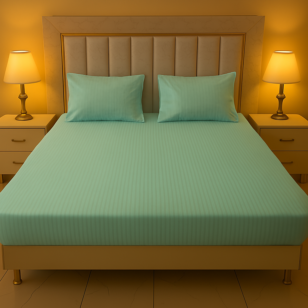 Elegant Fitted Bed Sheet King Size - Olive Green