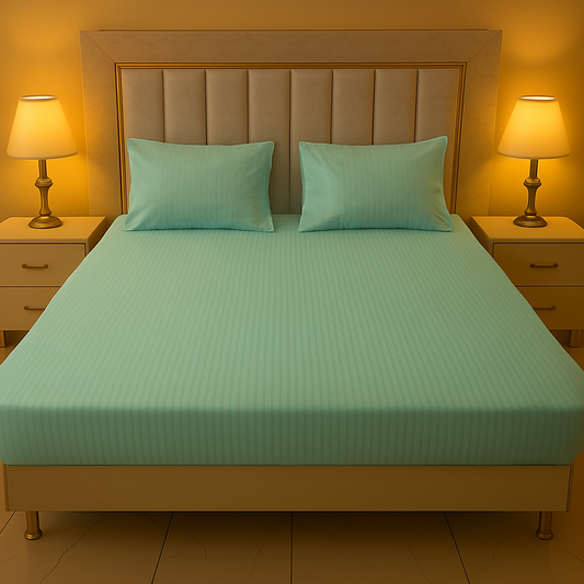 Elegant Fitted Bed Sheet King Size - Olive Green