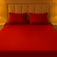 Elegant Fitted Bed Sheet King Size - Crimson Red
