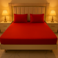 Elegant Fitted Bed Sheet King Size - Crimson Red