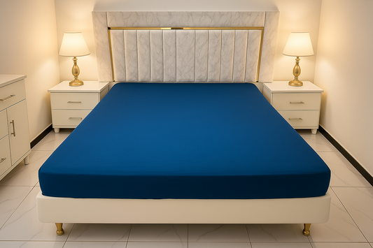 Waterproof Mattress Protector King Size - Sapphire Blue