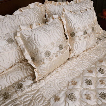 Bridal Silk Dreams 9 Pcs Bed Set King Size - Cream