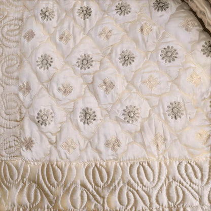 Bridal Silk Dreams 9 Pcs Bed Set King Size - Cream