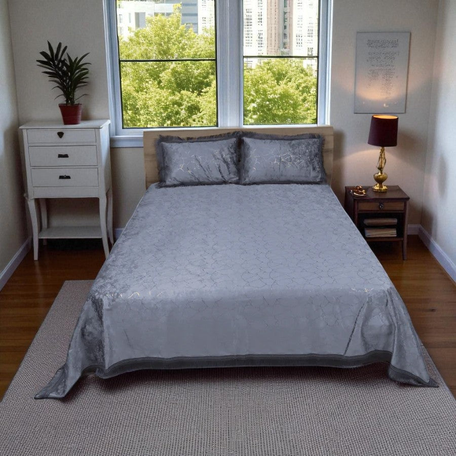 Haven Luxe 3 Pcs Bed Set King Size- Gray