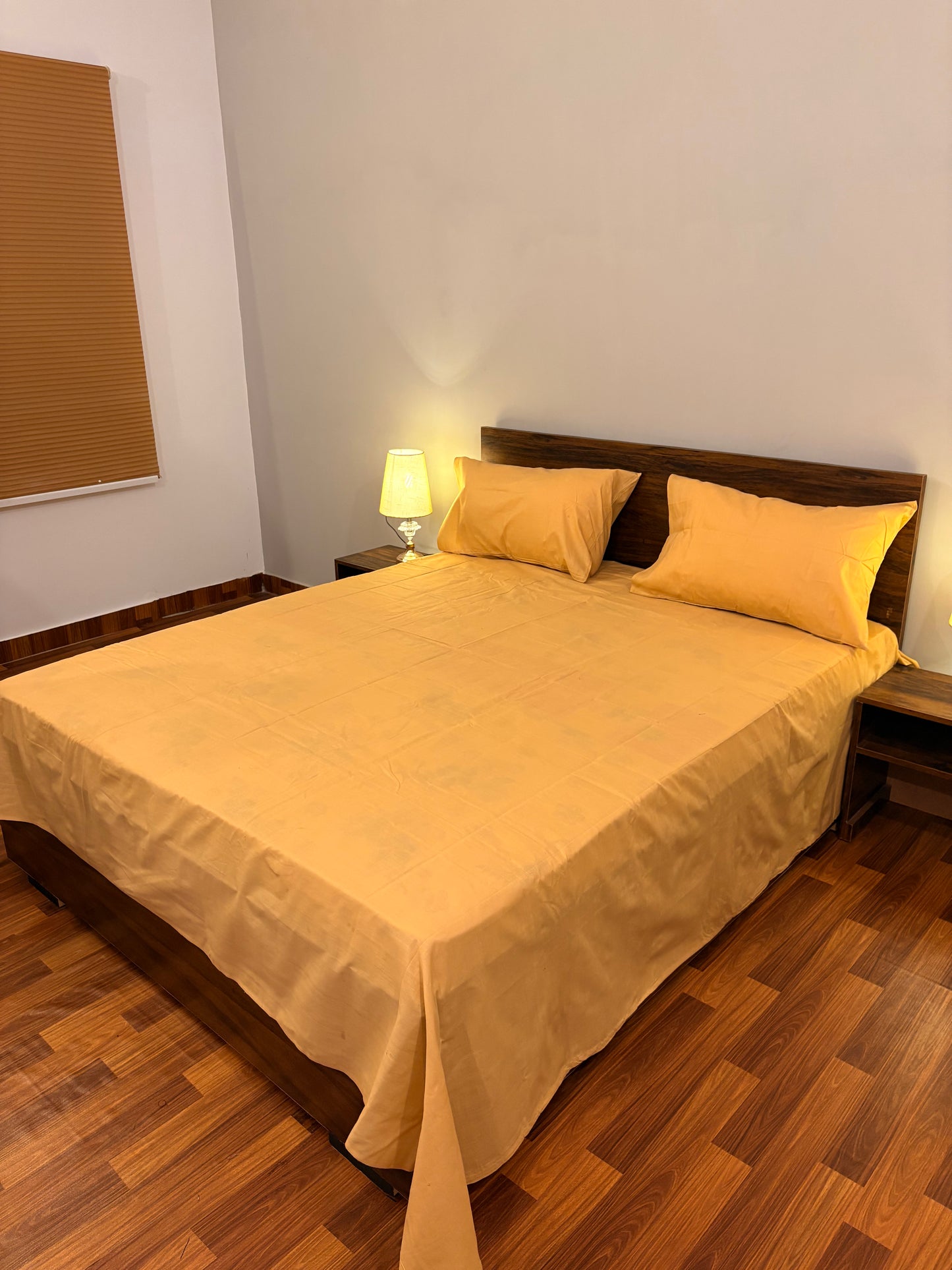 Loompure Cotton Bed Sheet Plain Peach