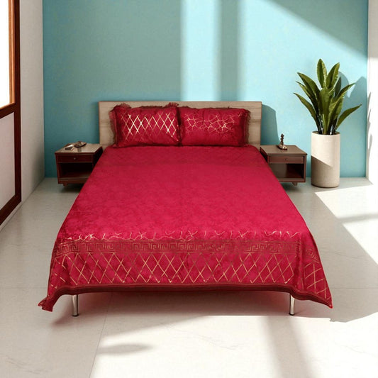 Haven Luxe 3 Pcs Bed Set King Size - Maroon
