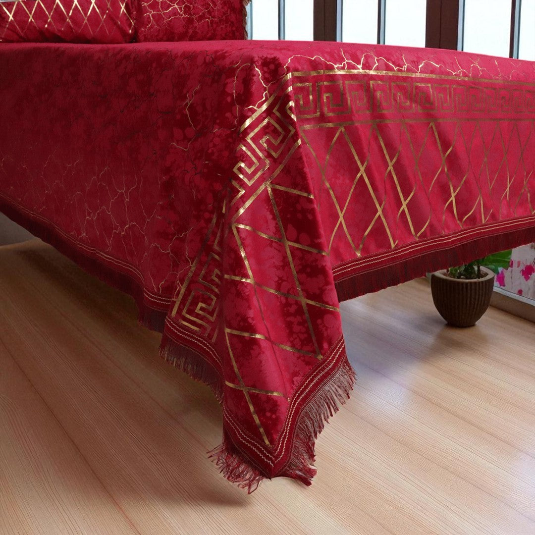 Haven Luxe 3 Pcs Bed Set King Size - Maroon