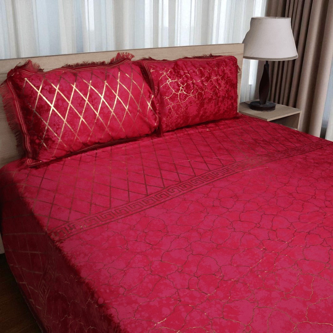 Haven Luxe 3 Pcs Bed Set King Size - Maroon