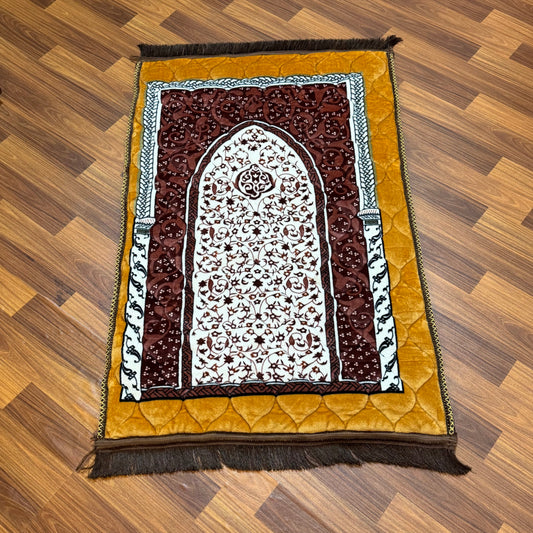 Mataaf Prayer Mat – Saffron Mihrab Grace