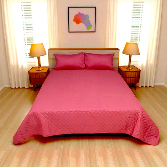 Azure Drape Quilted Bedspread King Size - Blush Pink