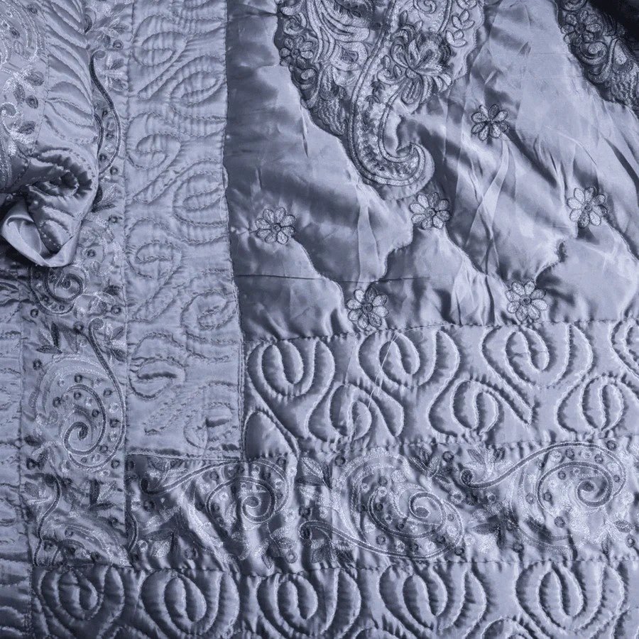 Bridal Silk Dreams 9 Pcs Bed Set King Size - Gray